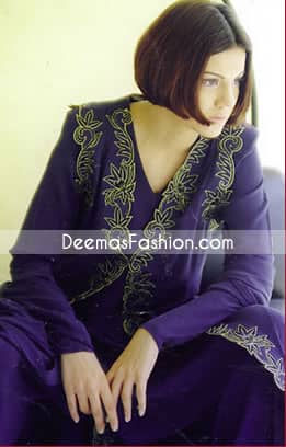 Pakistani Casual Clothes 2013 Dark Purple Dress