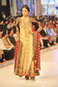 Ash White Designer Wear Bridal Frock with Churidar Pajama and Banarsi Dupatta