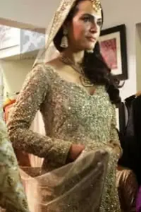 Bridal Dress 2017 - Beige Anarkali Pishwas - Lehenga