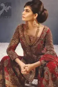 Deep Red Heavy Shirt Sharara Dupatta for Baarat