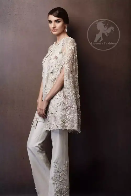 The gown features beautiful and lovely embellishments all over the front.