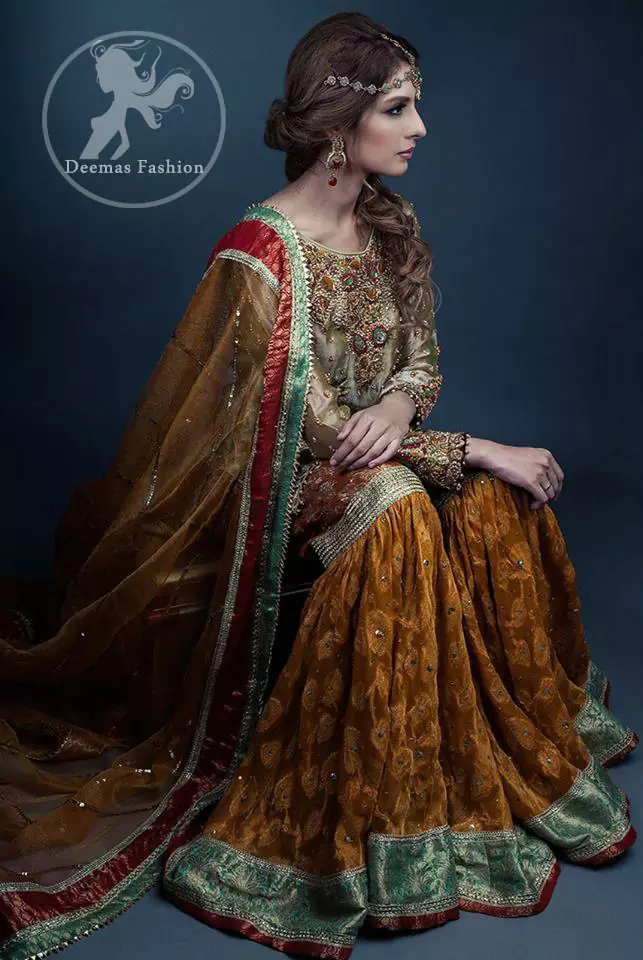 Ready to ship | Mehndi Jamawar Sarees online shopping