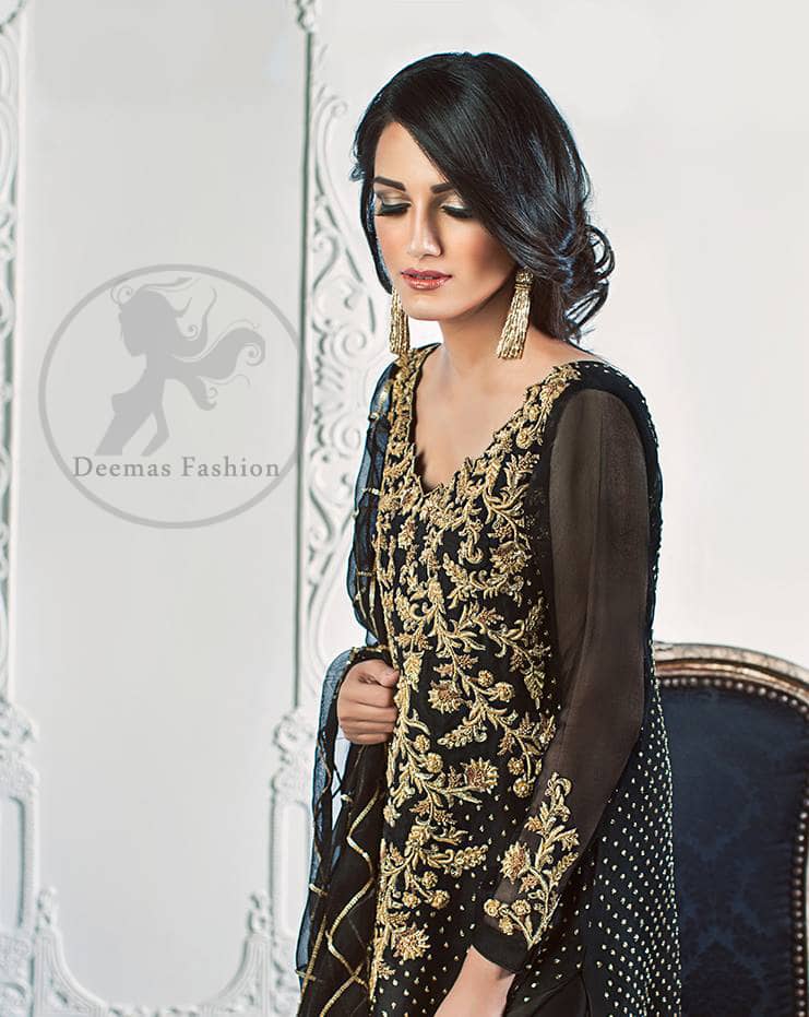 Semi Formal Collection 2017 - Black Embroidered Shirt - Palazzo Pants