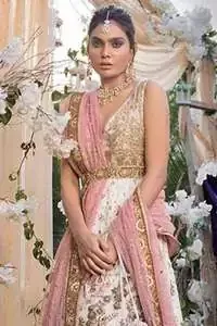 Ivory Floor Length Maxi Pajama & Light Pink Dupatta