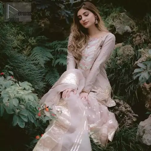 This dress is majestic beauty and perfect for your nikah or engagement day. Delicately crafted and personifying chic elegance with