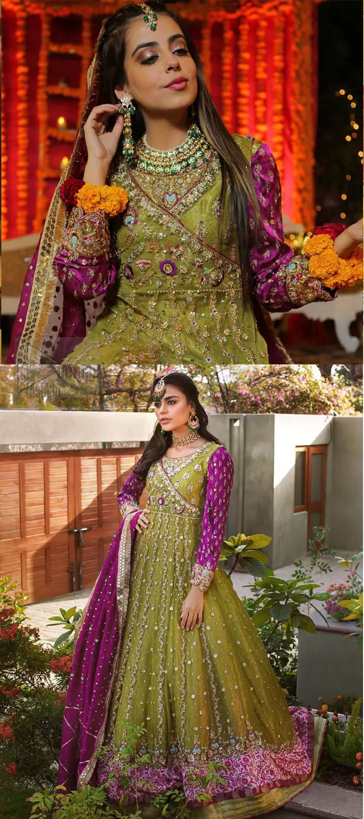 Raman Bath Creations - A sharara with gathers at thighs is perfect for a  bride to be for her jagoo outfit. The base color is kept yellow considered  as the color of