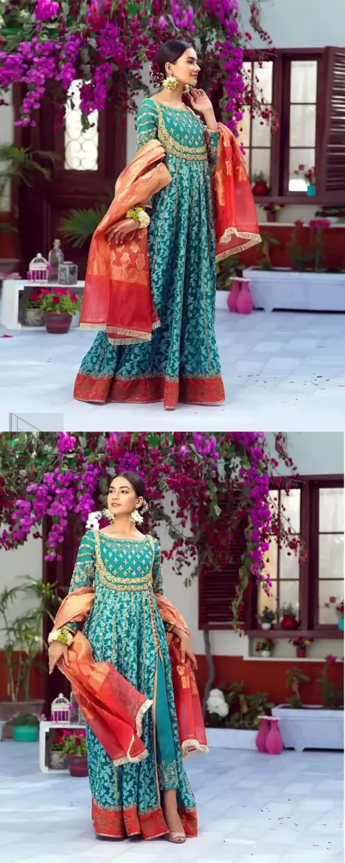 The perfect combination of tradition and class. With a lot of attention to detail, the intricate zardozi work with using