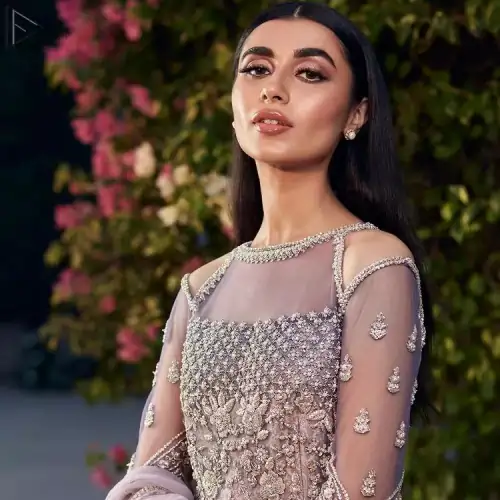 Light Purple Fish Train Gown – Dupatta