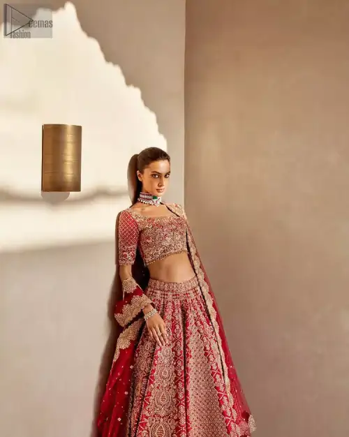 Red Lehenga Blouse – Dupatta