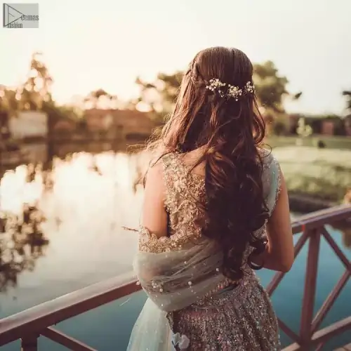 Nikah Wear - Pastel Blue Lehenga Blouse. Boost your confidence and style in this glamorous attire accentuated with the finest