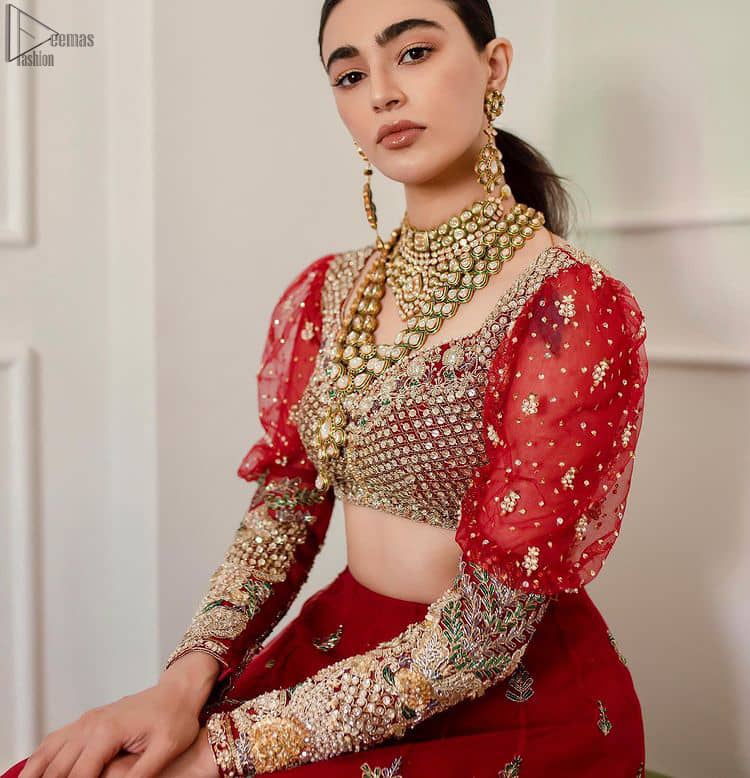 Red Lehenga Blouse – Dupatta