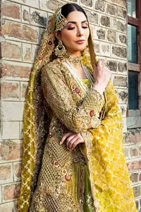 Mehndi dresses in clearance jamawar