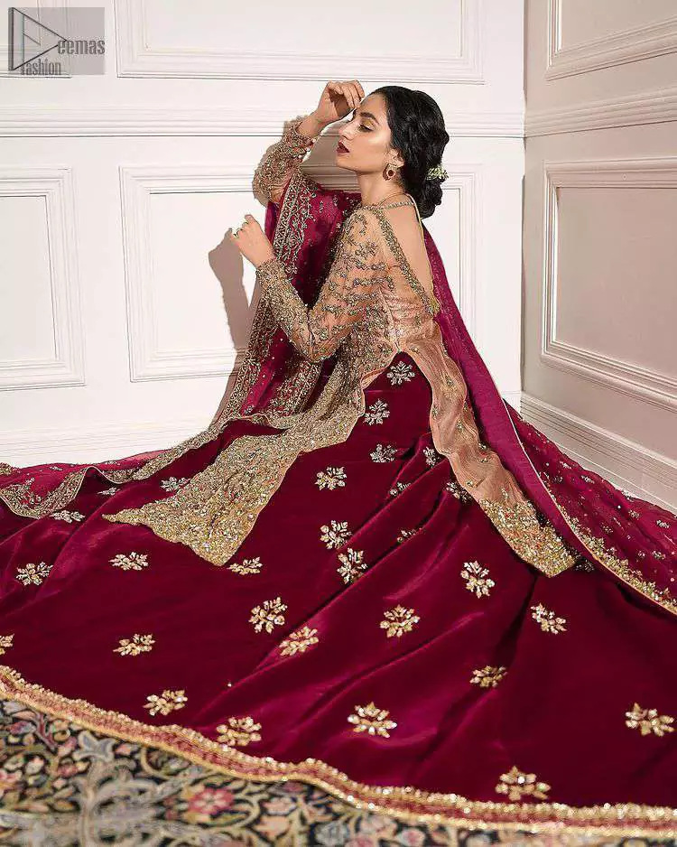 Designer Maroon Bridal Lehenga | Bridal lehenga, Maroon bridal lehenga,  Indian bridal outfits