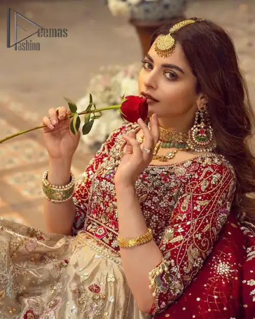 It's distinctive how the new-gen brides are welcoming red and beige shades for their bridal outfits as well. So Welcome