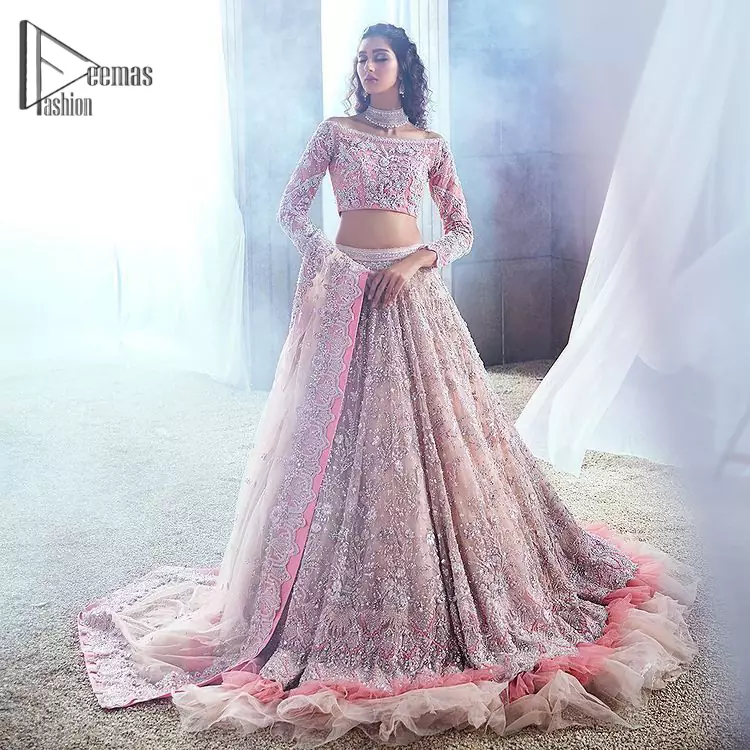 Peach Pink Lehenga | Indian Bridal Lehenga | VAMA DESIGNS Indian Bridal  Couture