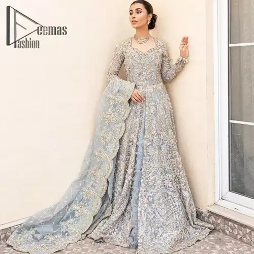 Something to blue about!. Trust on DeemasFashion to bring the magic of light blue colour for you on your walima