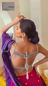 Purple Blouse – Magenta Fluffy Lehenga - Image 10