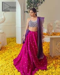 Purple Blouse – Magenta Fluffy Lehenga - Image 2