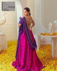 Purple Blouse – Magenta Fluffy Lehenga - Image 4