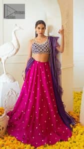 Purple Blouse – Magenta Fluffy Lehenga - Image 8