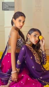 Purple Blouse – Magenta Fluffy Lehenga - Image 9