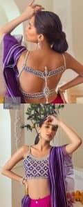 Purple Blouse – Magenta Fluffy Lehenga - Image 11
