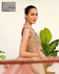Rust Blouse And Dupatta – Ivory Can-Can Lehenga - Image 10