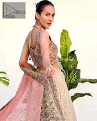 Rust Blouse And Dupatta – Ivory Can-Can Lehenga - Image 11