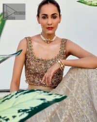 Rust Blouse And Dupatta – Ivory Can-Can Lehenga - Image 15