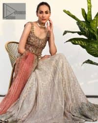 Rust Blouse And Dupatta – Ivory Can-Can Lehenga - Image 17