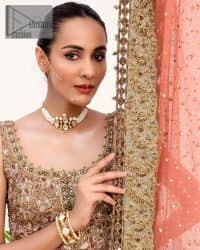 Rust Blouse And Dupatta – Ivory Can-Can Lehenga - Image 9