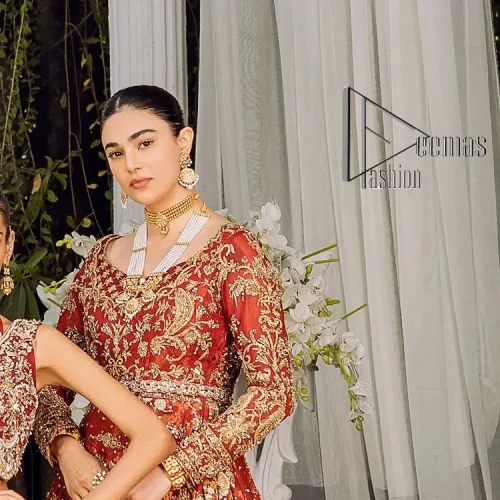 Feels just redish on your Big day to make your day lovely and romantic. DeemasFashion presents this Pakistani reception wear