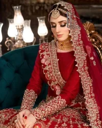 Deep Red Blouse – Fit And Flare Lehenga - Image 5
