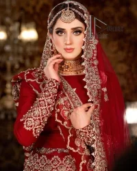Deep Red Blouse – Fit And Flare Lehenga - Image 6