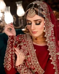 Deep Red Blouse – Fit And Flare Lehenga - Image 7