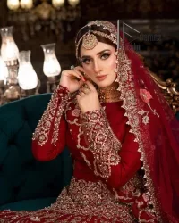 Deep Red Blouse – Fit And Flare Lehenga - Image 9