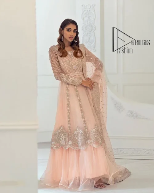 Every girl has a favourite deal with rose pink So DeemasFashion initiate this nikah wear in rose pink colour to