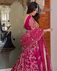 Shocking Pink Fluffy Maxi – Dupatta - Image 1