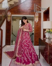 Shocking Pink Fluffy Maxi – Dupatta - Image 6