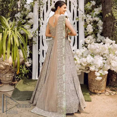 Go with tea rose on your Big day. DeemasFashion presents tea rose nikah wear to fulfil your dreamy look. The