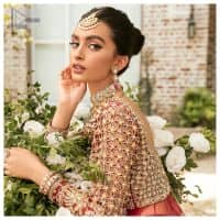 Deep Red Maxi – Back Train Lehenga Dupatta - Image 7