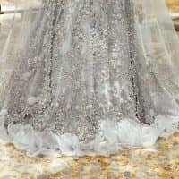 Gray Blouse – Frilled Lehenga n Dupatta - Image 1
