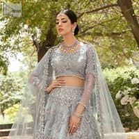 Gray Blouse – Frilled Lehenga n Dupatta - Image 3