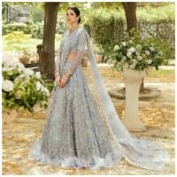 Gray Blouse – Frilled Lehenga n Dupatta - Image 6