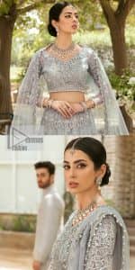Gray Blouse – Frilled Lehenga n Dupatta - Image 9