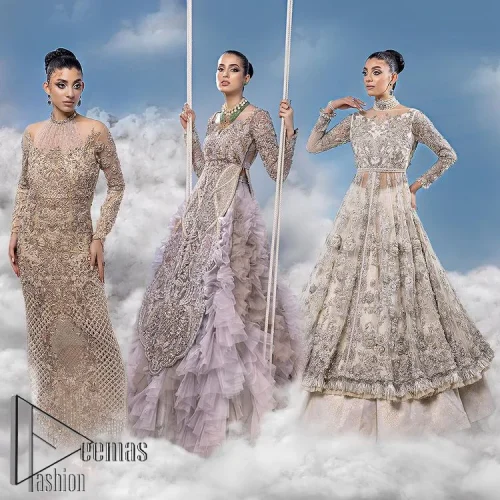 It was love at first swipe. A light fawn heavily hand-crafted maxi for an elegant daytime Nikah look. This light