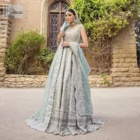 Pale Blue Heavy Maxi – Scalloped Dupatta - Image 1