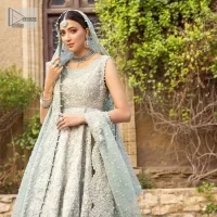 Pale Blue Heavy Maxi – Scalloped Dupatta - Image 2