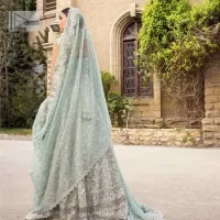 Pale Blue Heavy Maxi – Scalloped Dupatta - Image 4