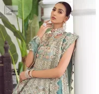 Pale Blue Pleated Maxi – Dupatta - Image 5